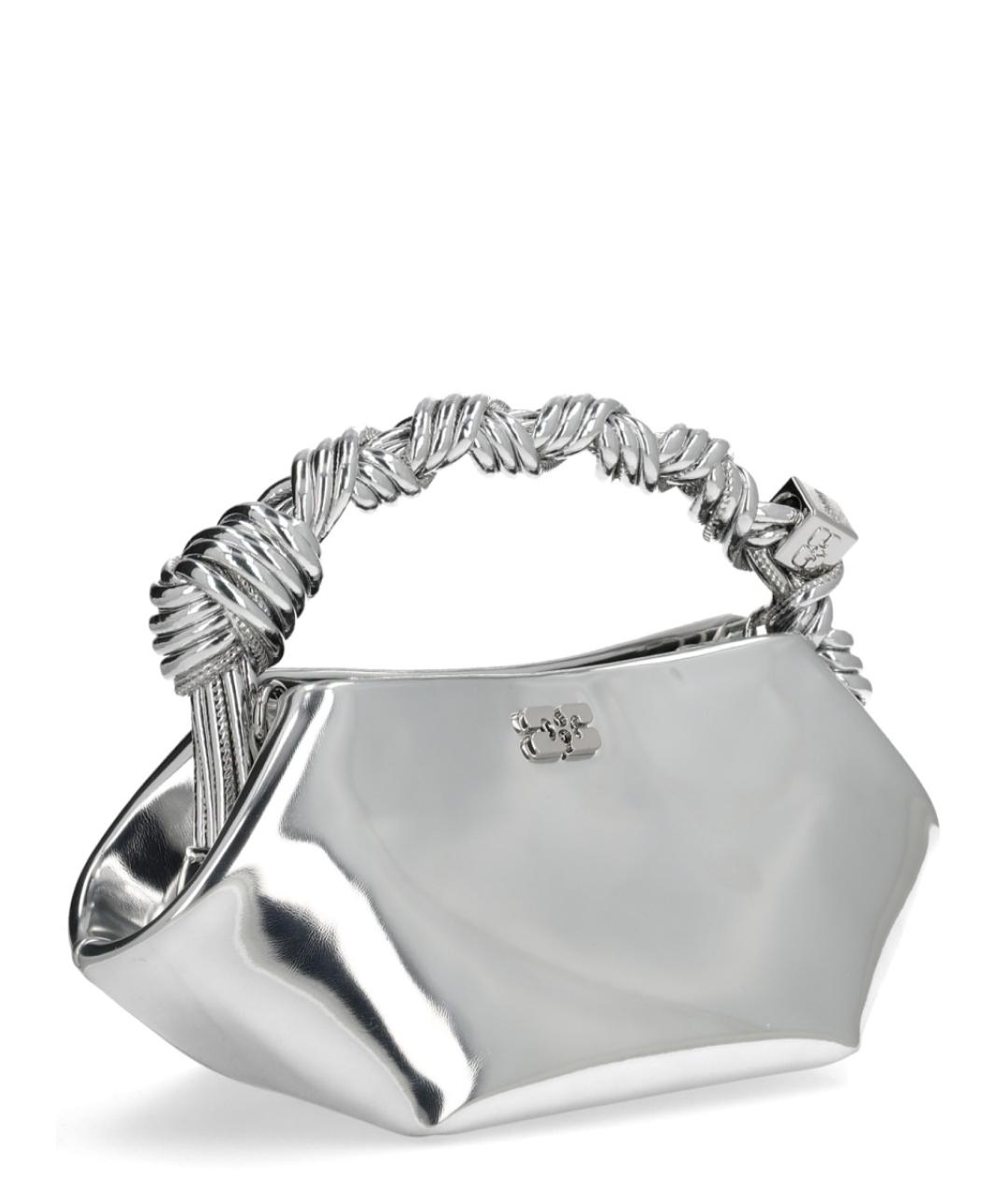 GANNI Серебряная кожаная сумка через плечо, фото 3