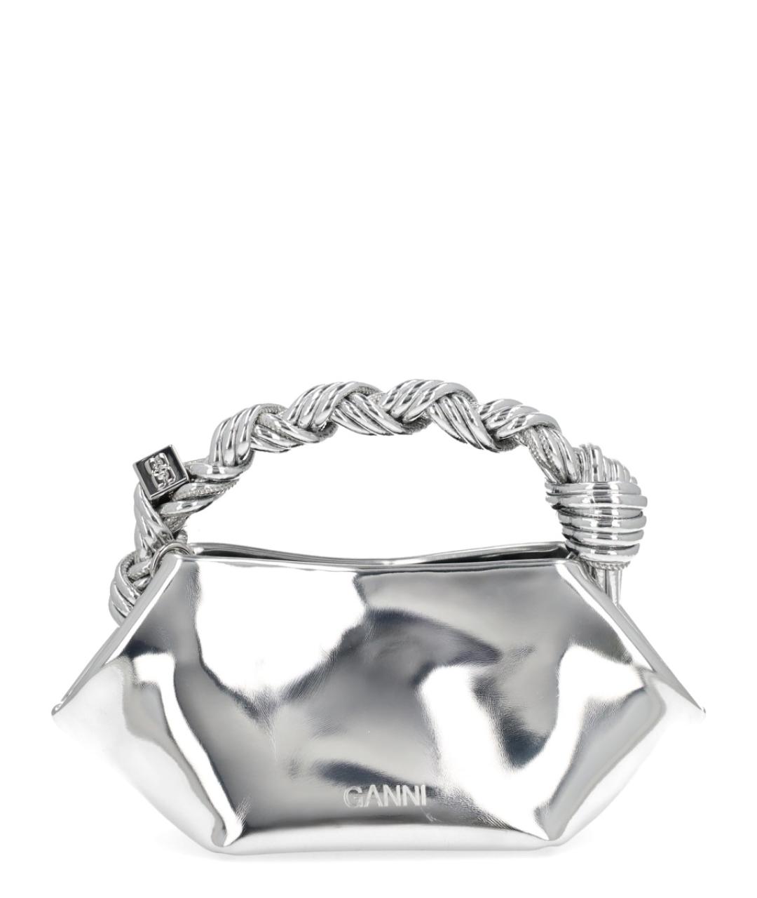 GANNI Серебряная кожаная сумка через плечо, фото 4