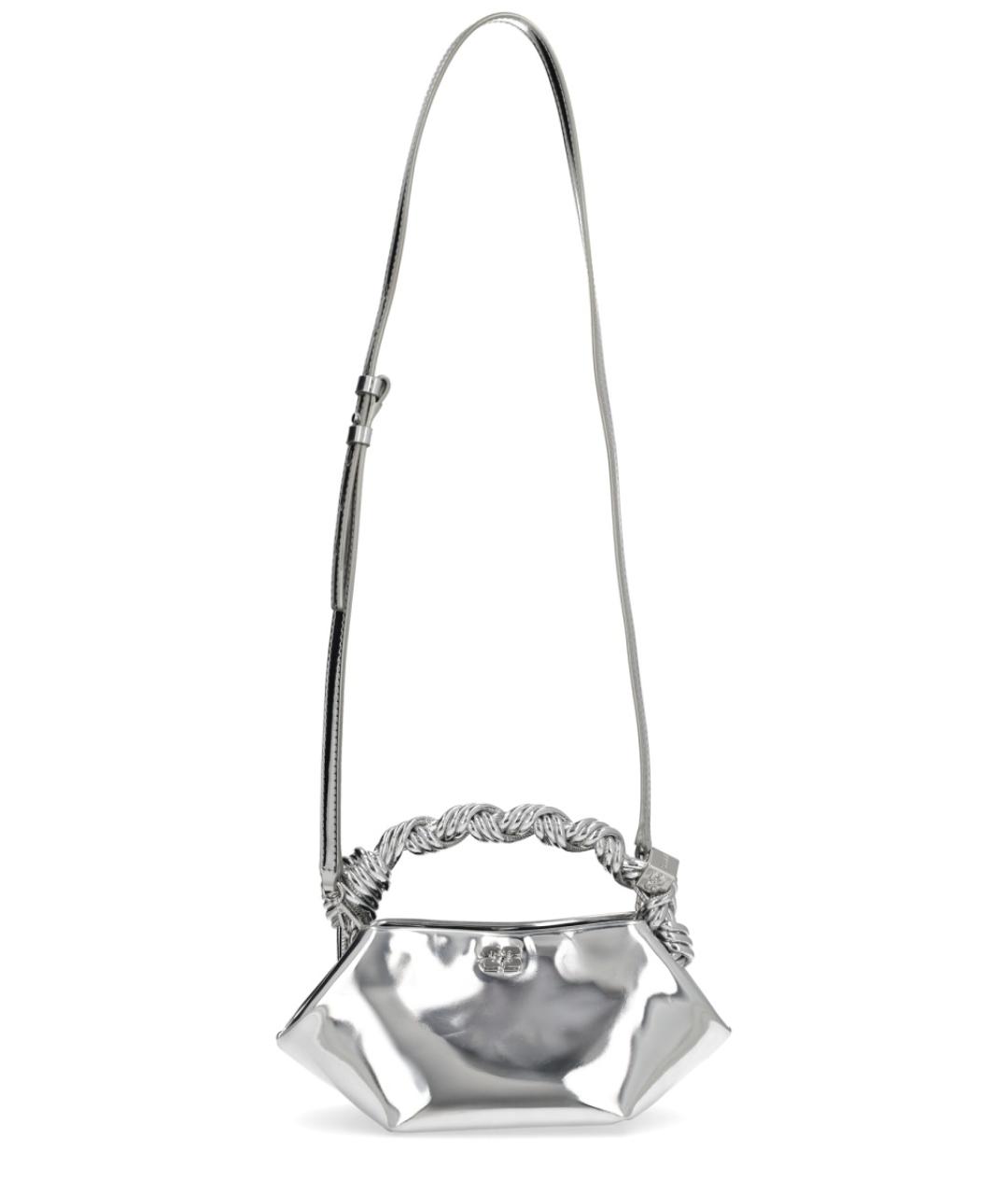 GANNI Серебряная кожаная сумка через плечо, фото 2