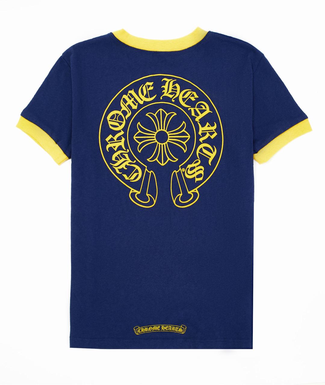 CHROME HEARTS Темно-синяя хлопковая футболка, фото 2