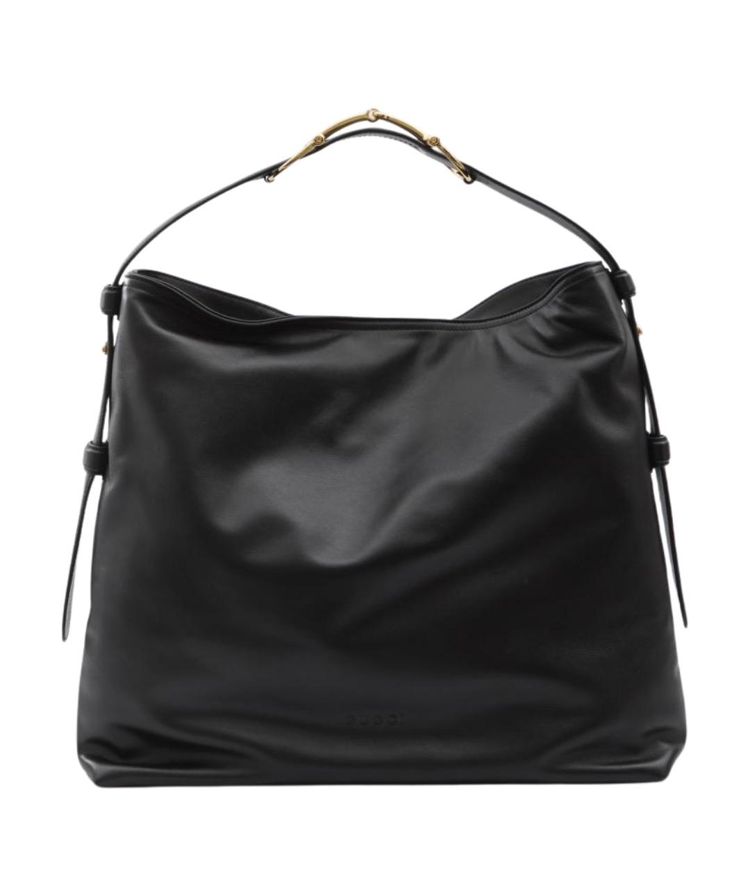 GUCCI Черная кожаная сумка тоут, фото 1