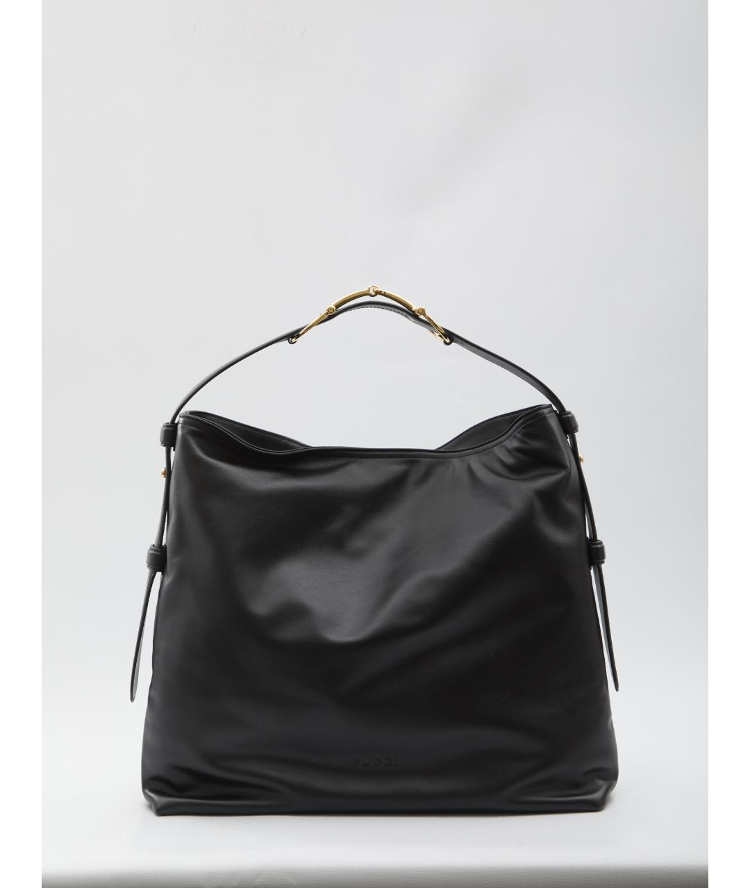 GUCCI Черная кожаная сумка тоут, фото 5
