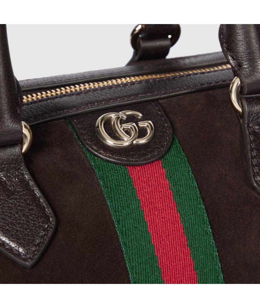 GUCCI Коричневая кожаная сумка через плечо, фото 4