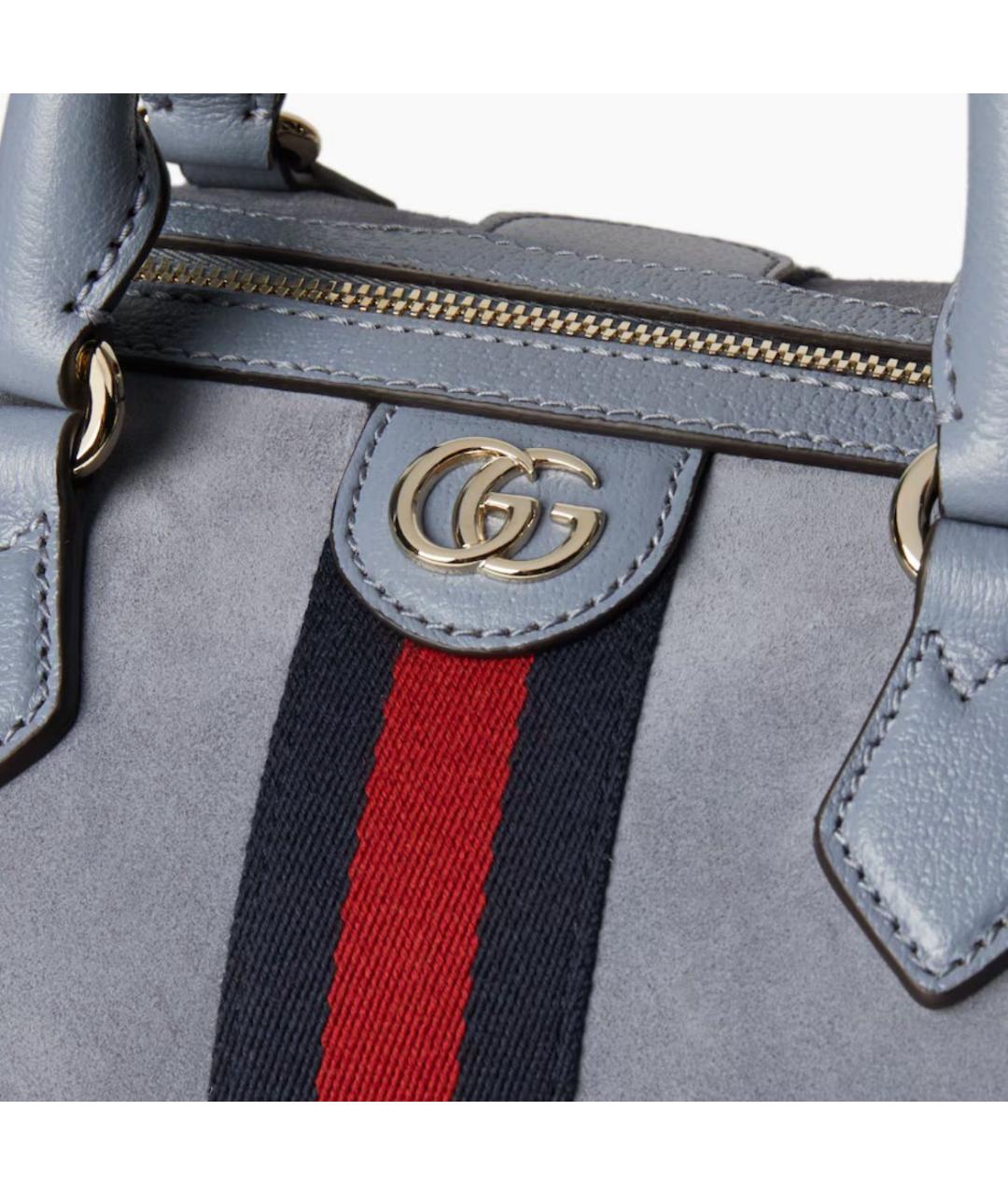 GUCCI Голубая кожаная сумка через плечо, фото 5