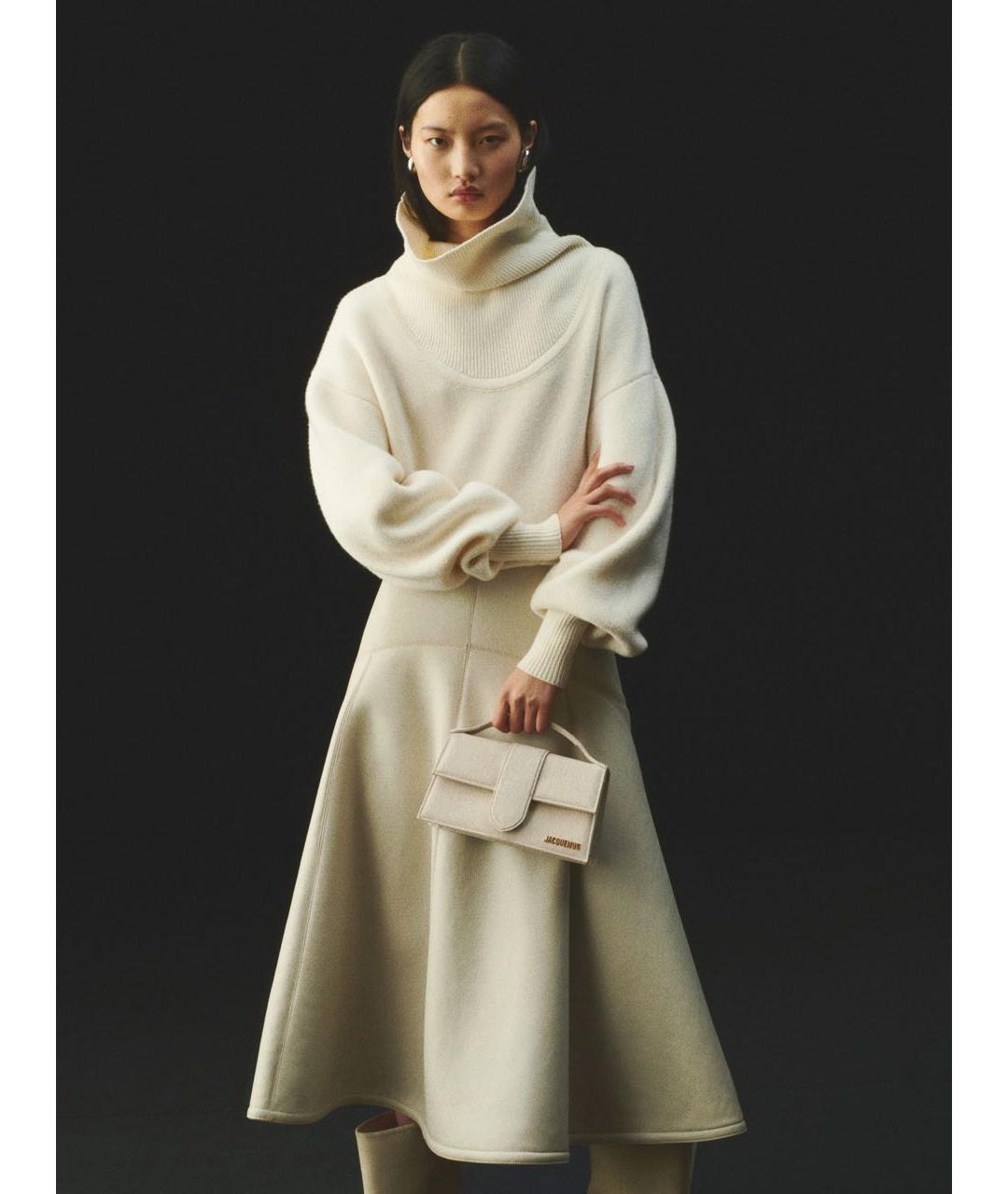 JACQUEMUS Бежевая тканевая сумка с короткими ручками, фото 6