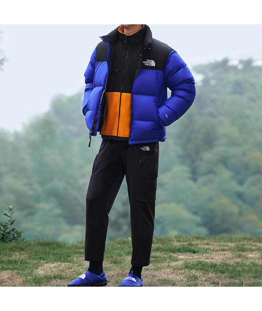 THE NORTH FACE Синий полиамидовый пуховик, фото 3