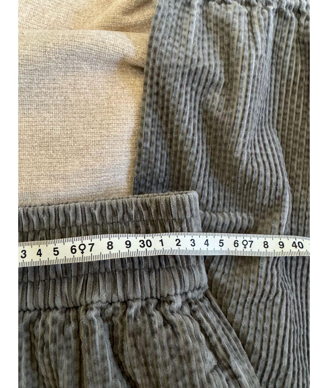 BRUNELLO CUCINELLI Серые хлопковые брюки узкие, фото 6