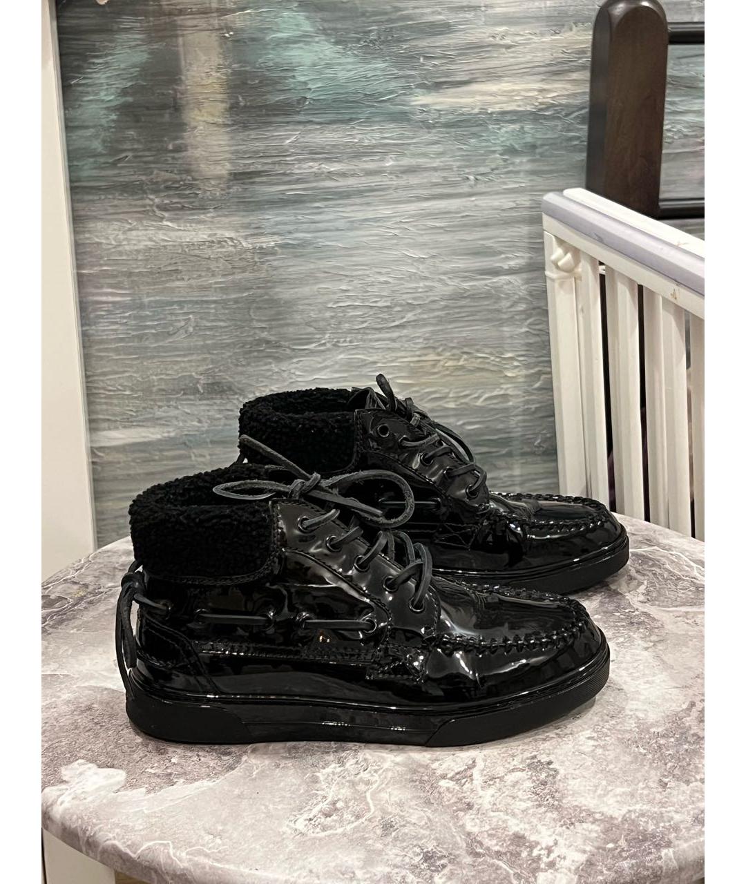 SAINT LAURENT Черные ботинки из лакированной кожи, фото 9