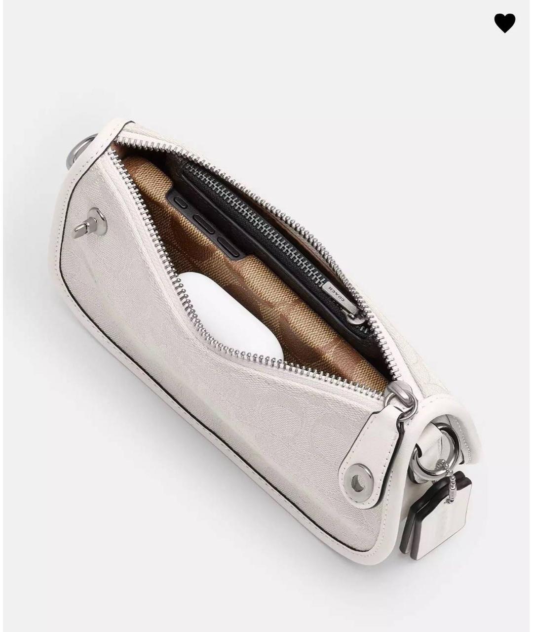 COACH Белая сумка через плечо из искусственной кожи, фото 2