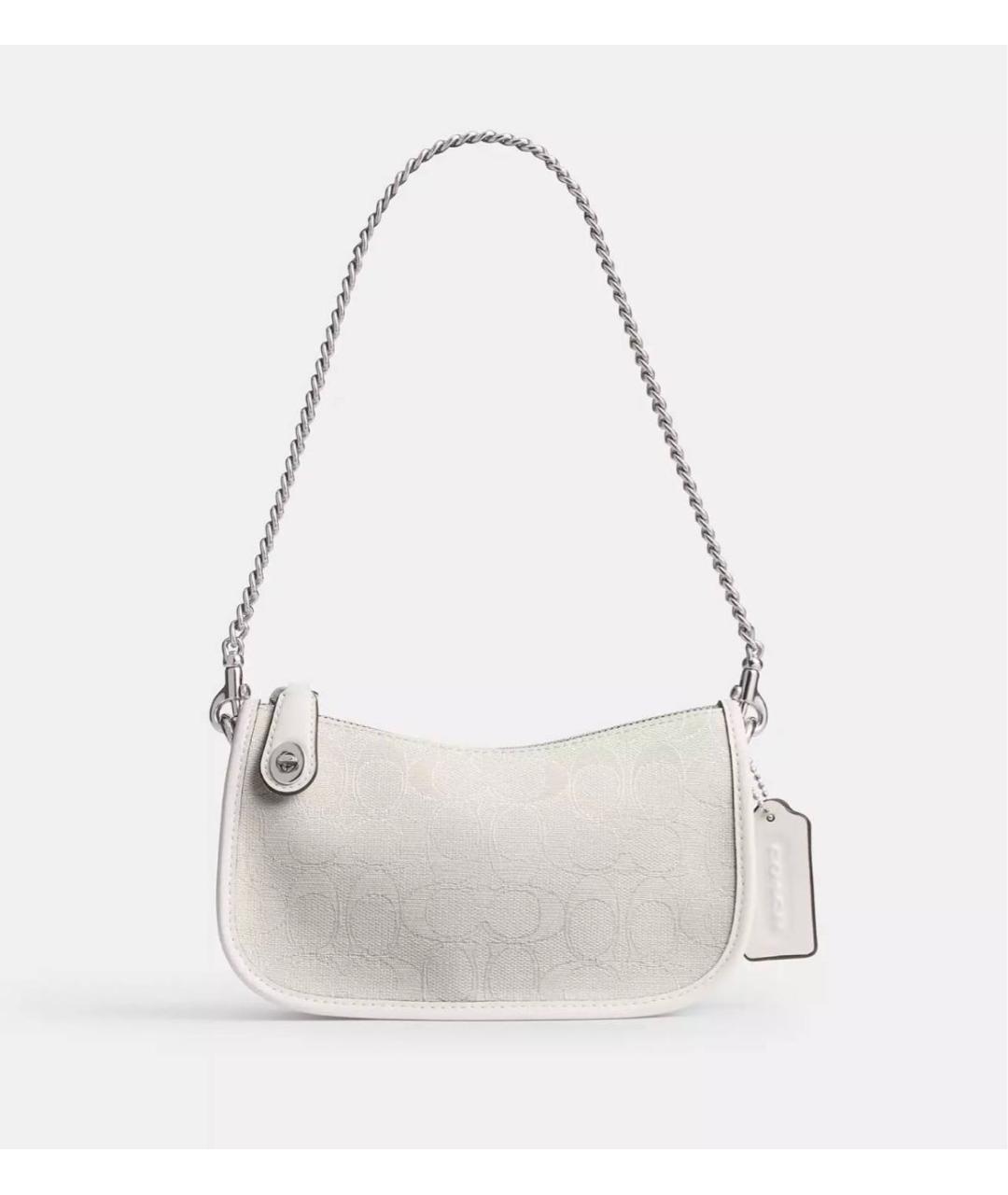 COACH Белая сумка через плечо из искусственной кожи, фото 8