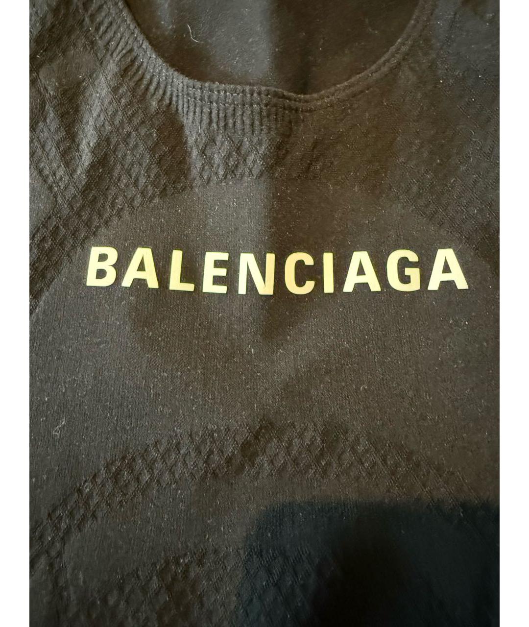 BALENCIAGA Черная синтетическая футболка, фото 4