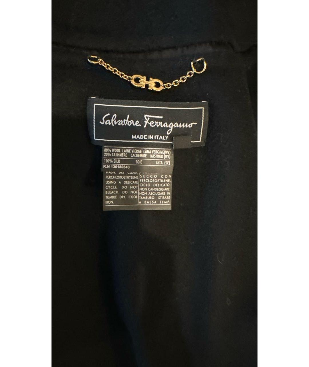 FERRAGAMO Темно-синее шерстяное пальто, фото 5