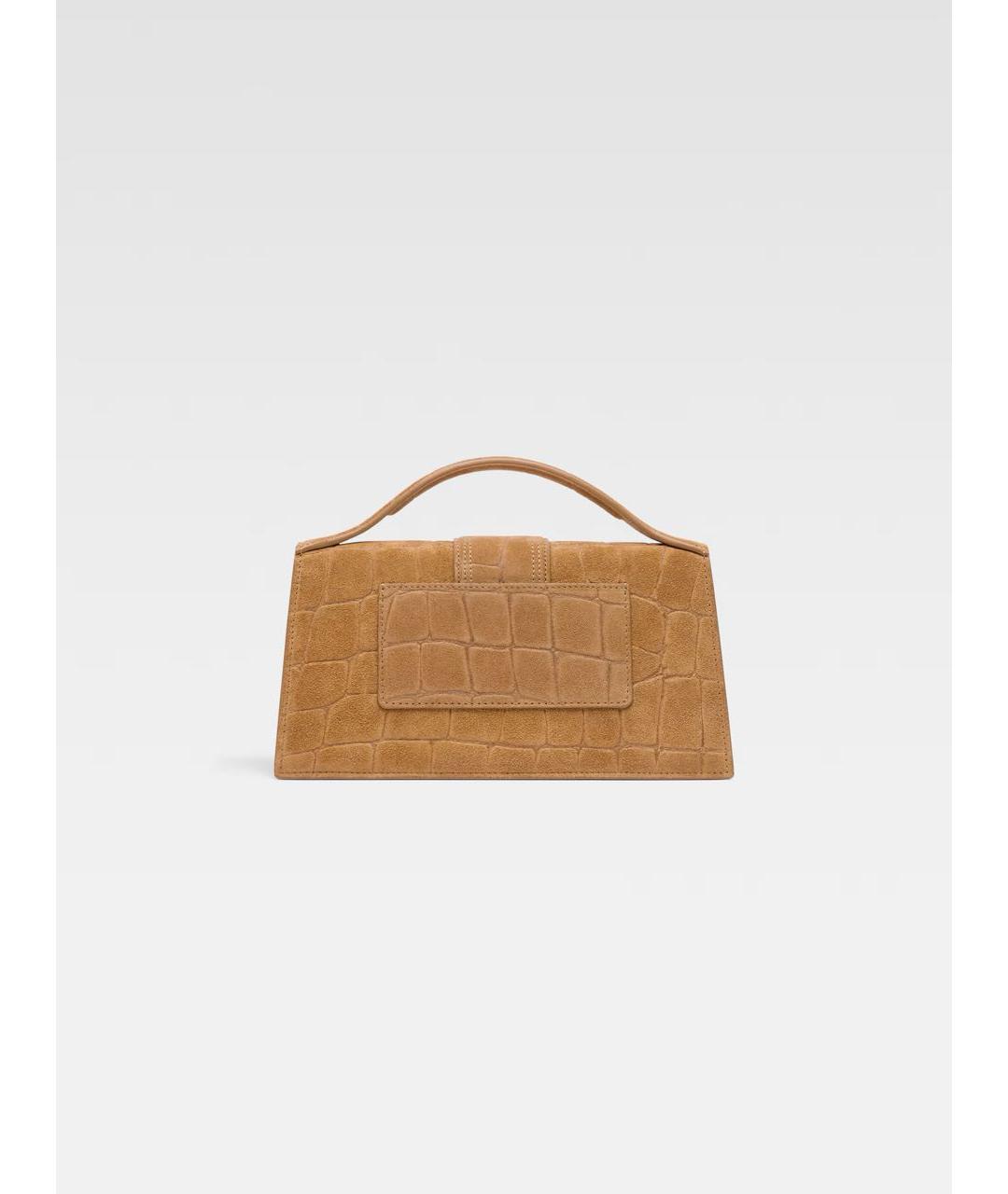 JACQUEMUS Коричневая замшевая сумка с короткими ручками, фото 6