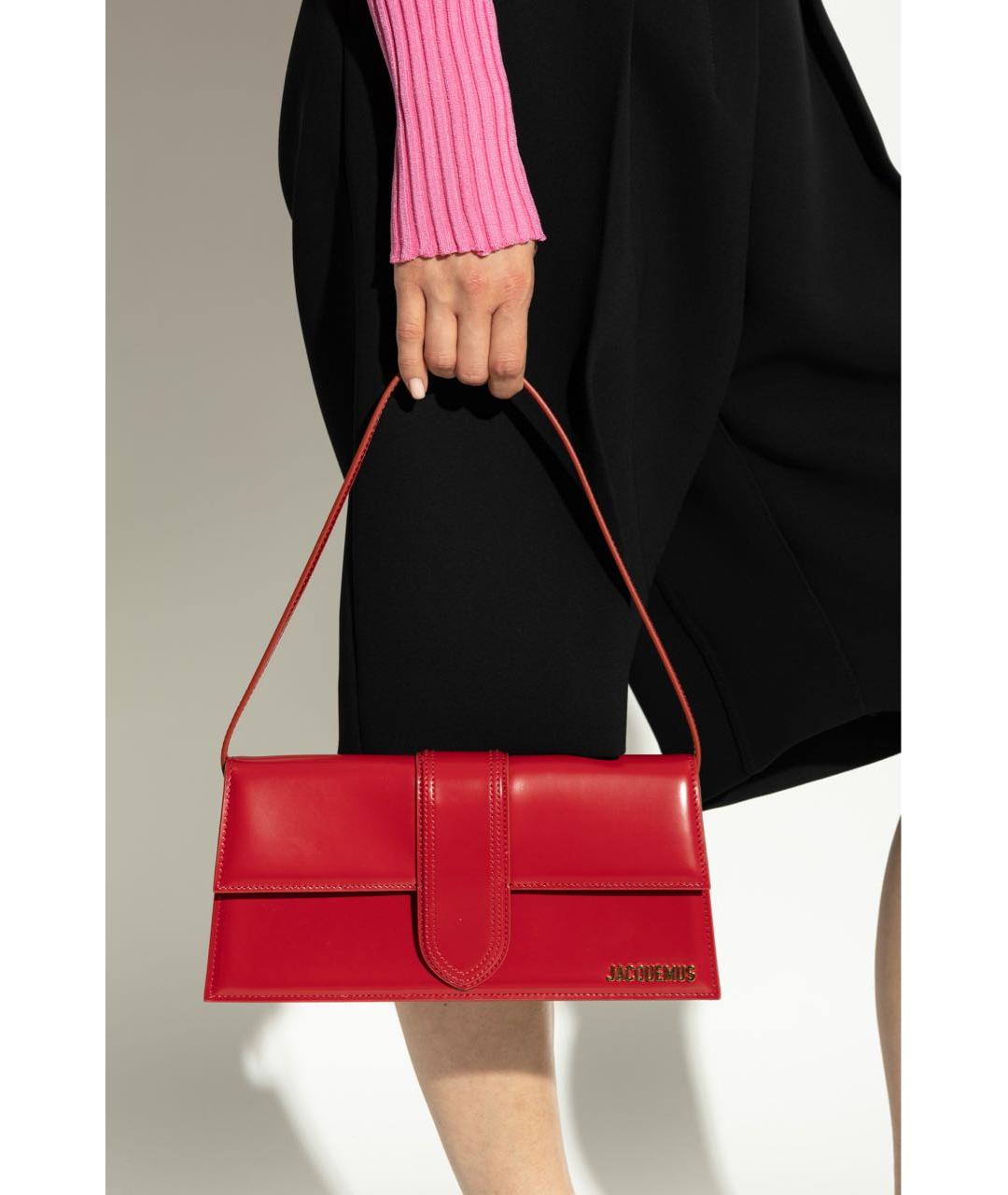 JACQUEMUS Красная сумка через плечо из лакированной кожи, фото 4