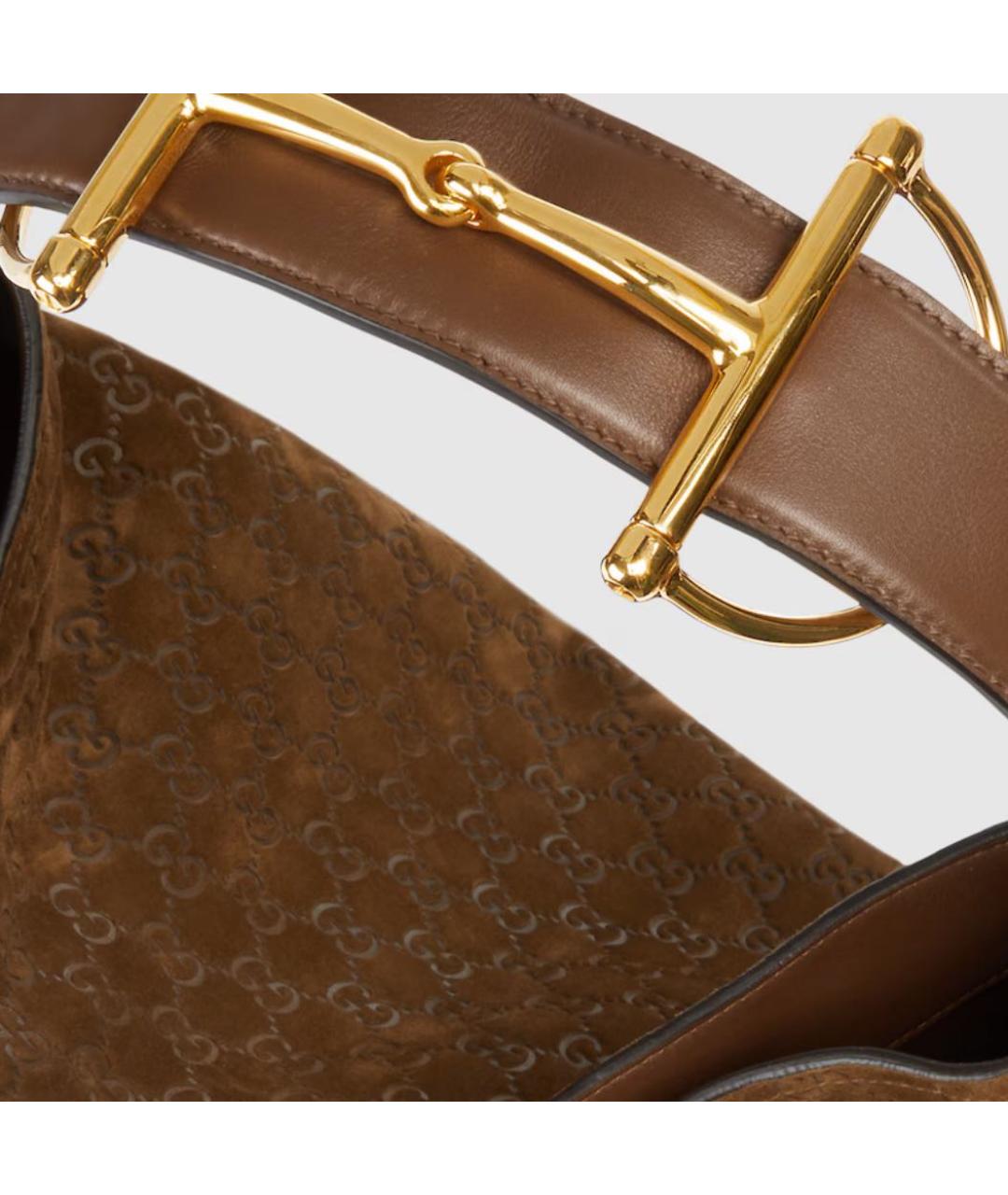 GUCCI Коричневая кожаная сумка с короткими ручками, фото 4