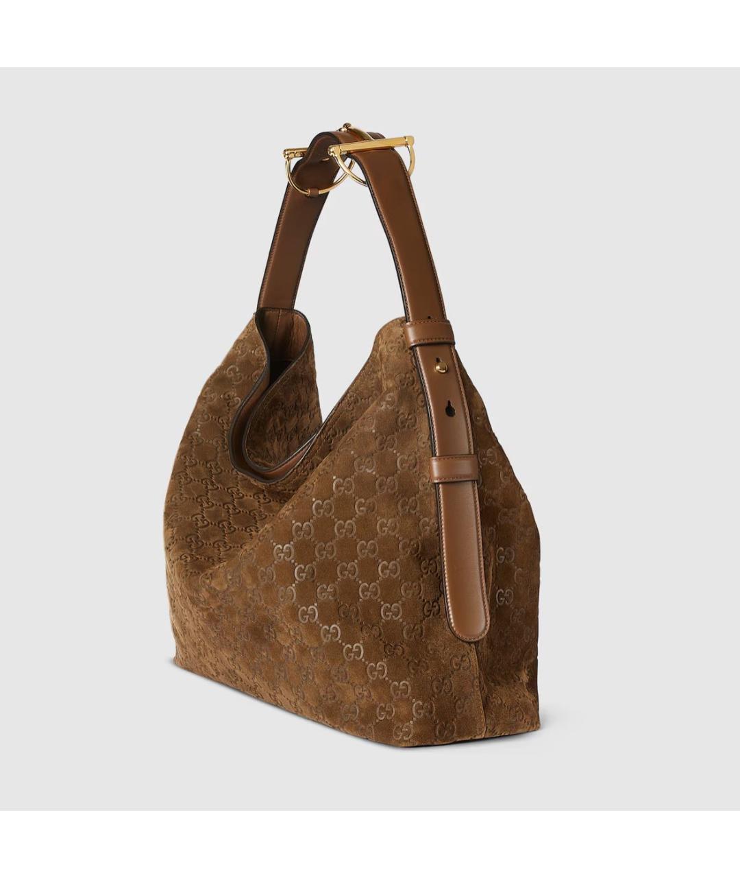 GUCCI Коричневая кожаная сумка с короткими ручками, фото 2