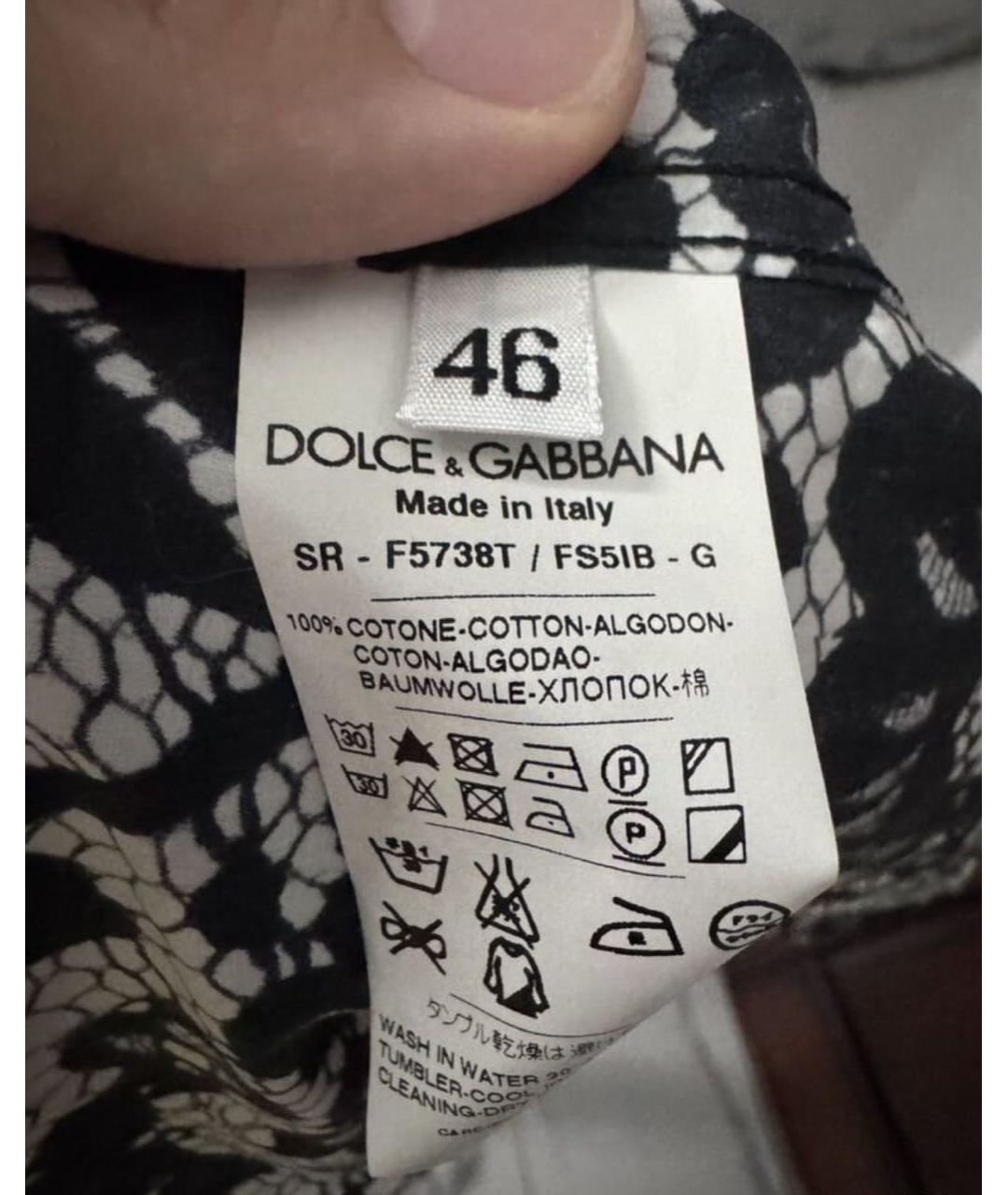 DOLCE&GABBANA Черная хлопковая рубашка, фото 5