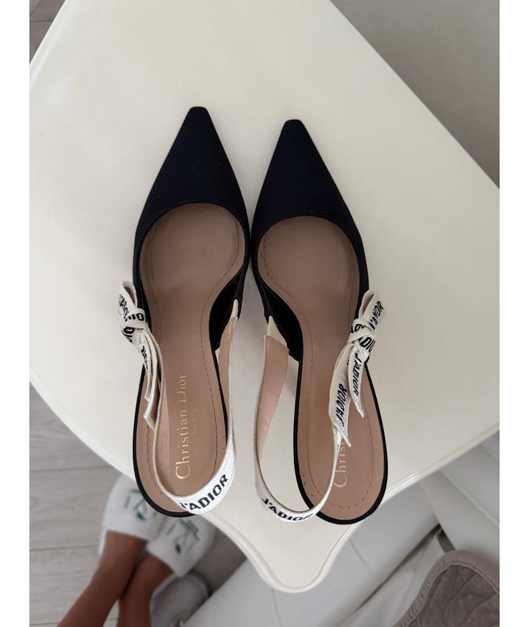 CHRISTIAN DIOR Черные текстильные туфли, фото 3