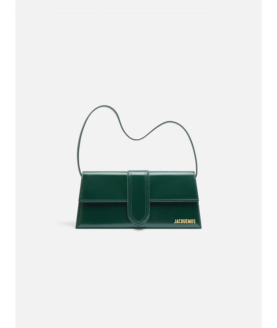 JACQUEMUS Зеленая сумка через плечо из лакированной кожи, фото 6