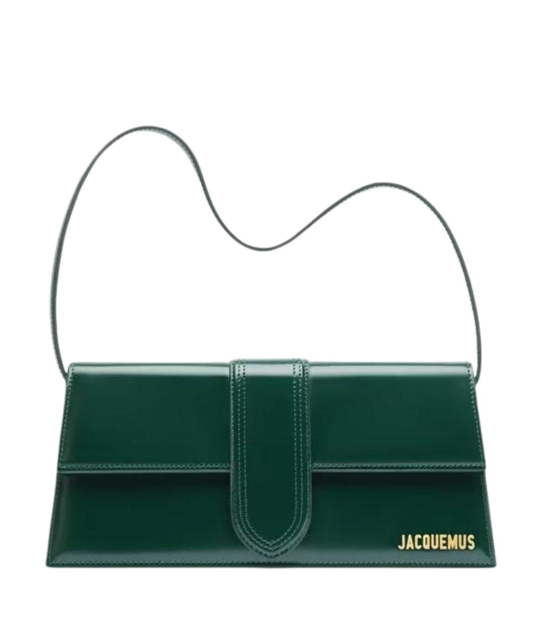 JACQUEMUS Зеленая сумка через плечо из лакированной кожи, фото 1