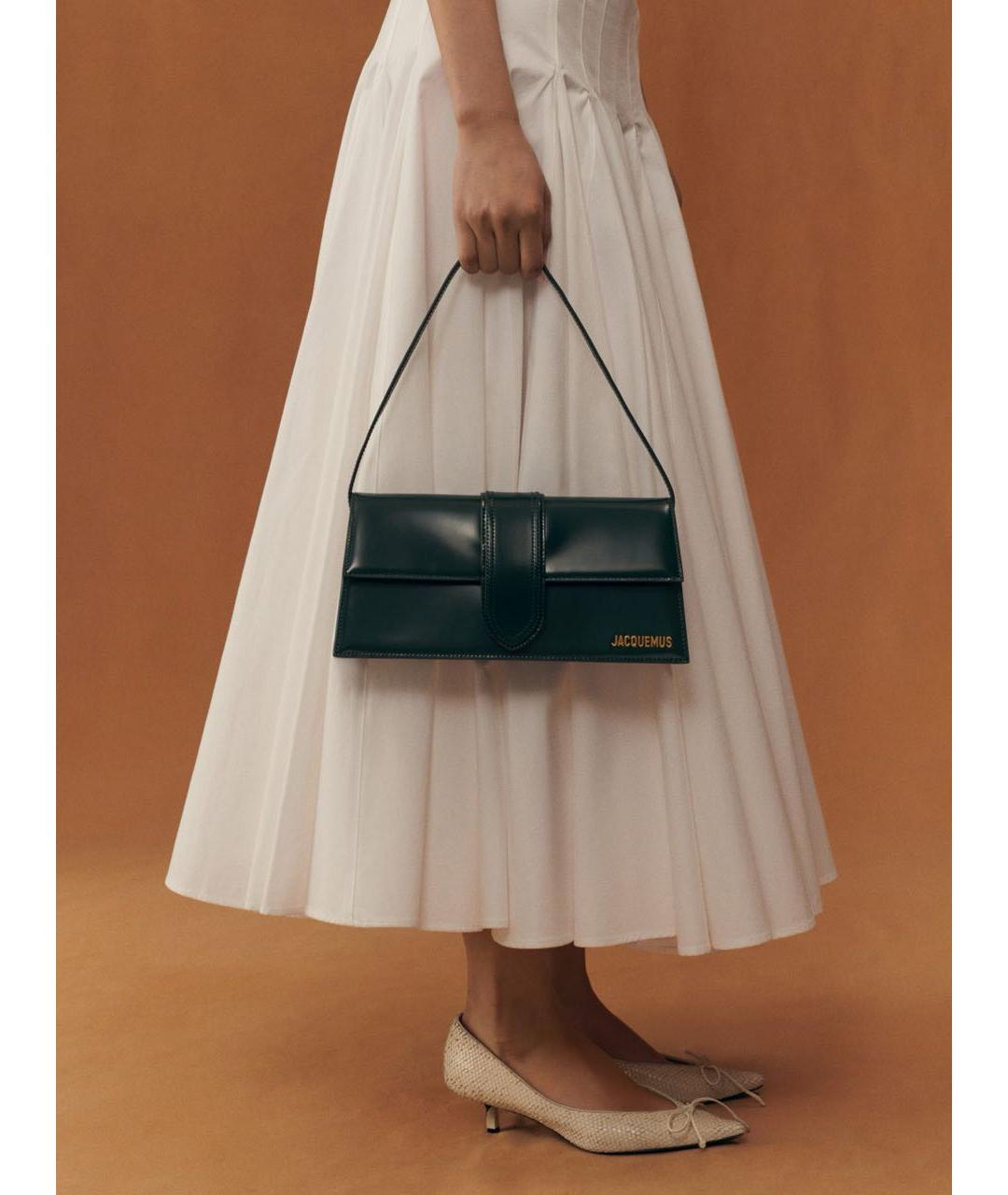 JACQUEMUS Зеленая сумка через плечо из лакированной кожи, фото 5