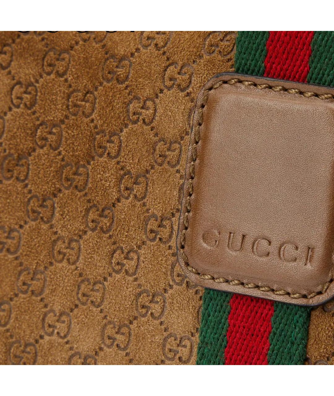 GUCCI Коричневая кожаная сумка через плечо, фото 4