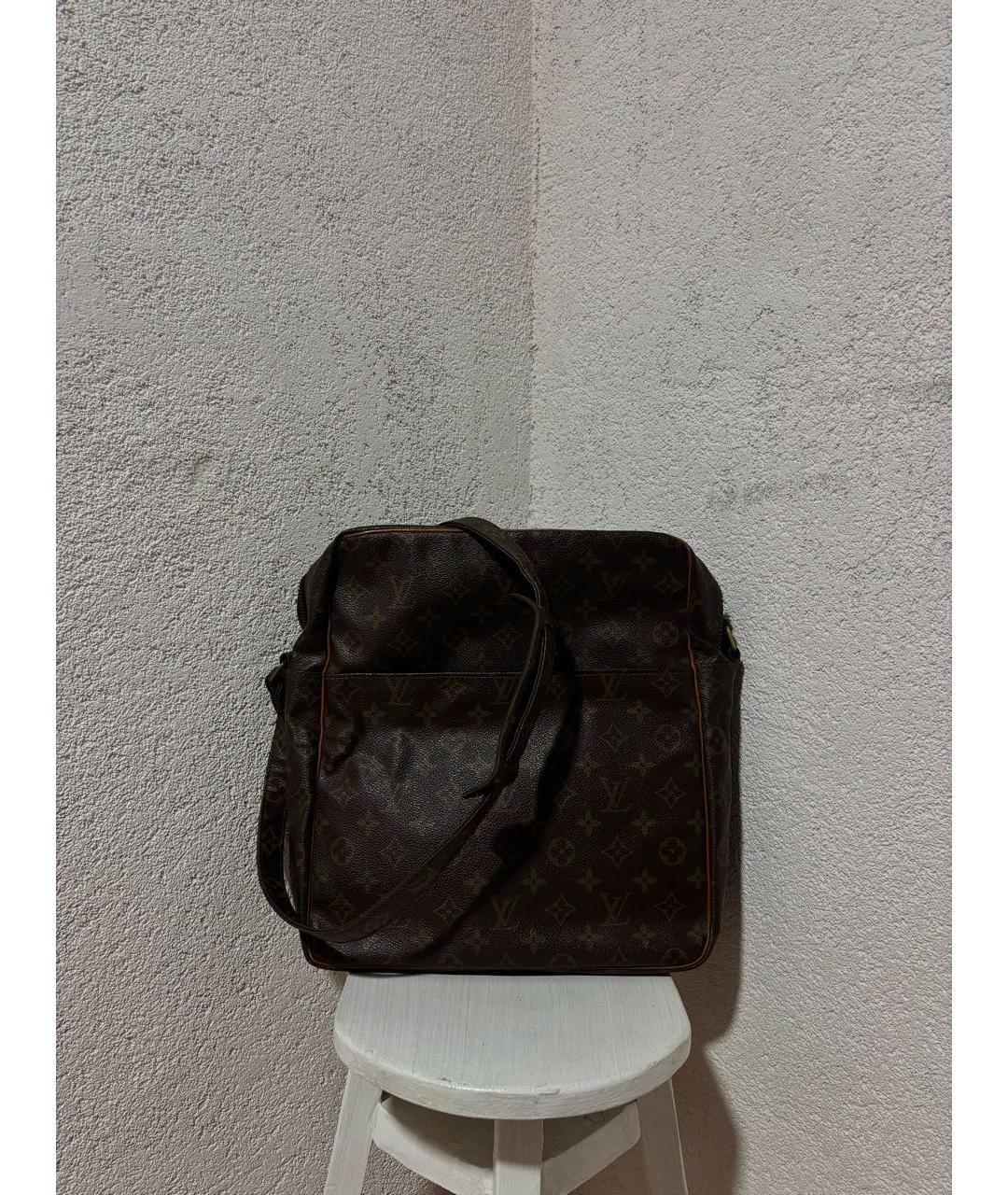 LOUIS VUITTON Коричневая кожаная барсетка, фото 6