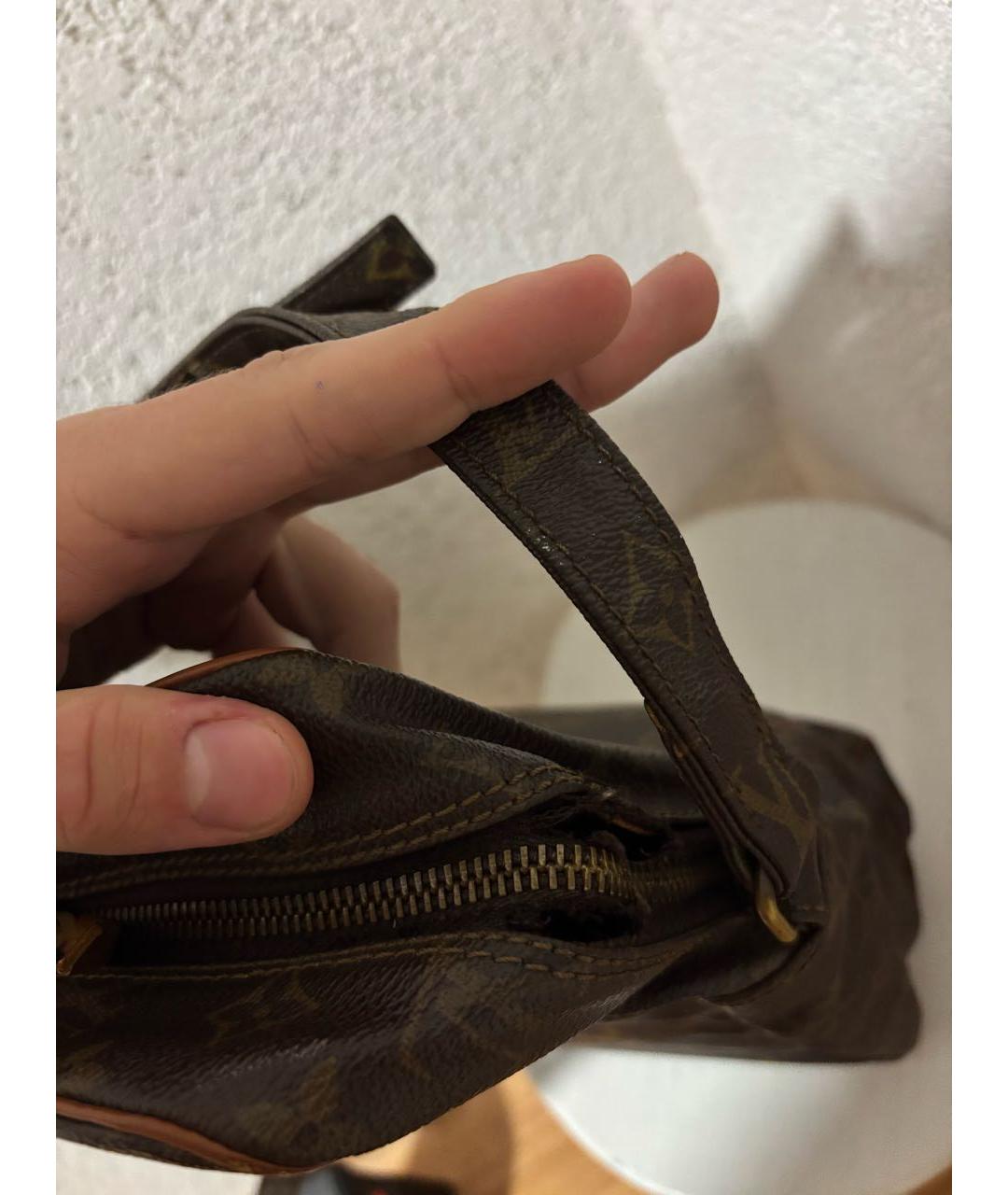 LOUIS VUITTON Коричневая кожаная барсетка, фото 3