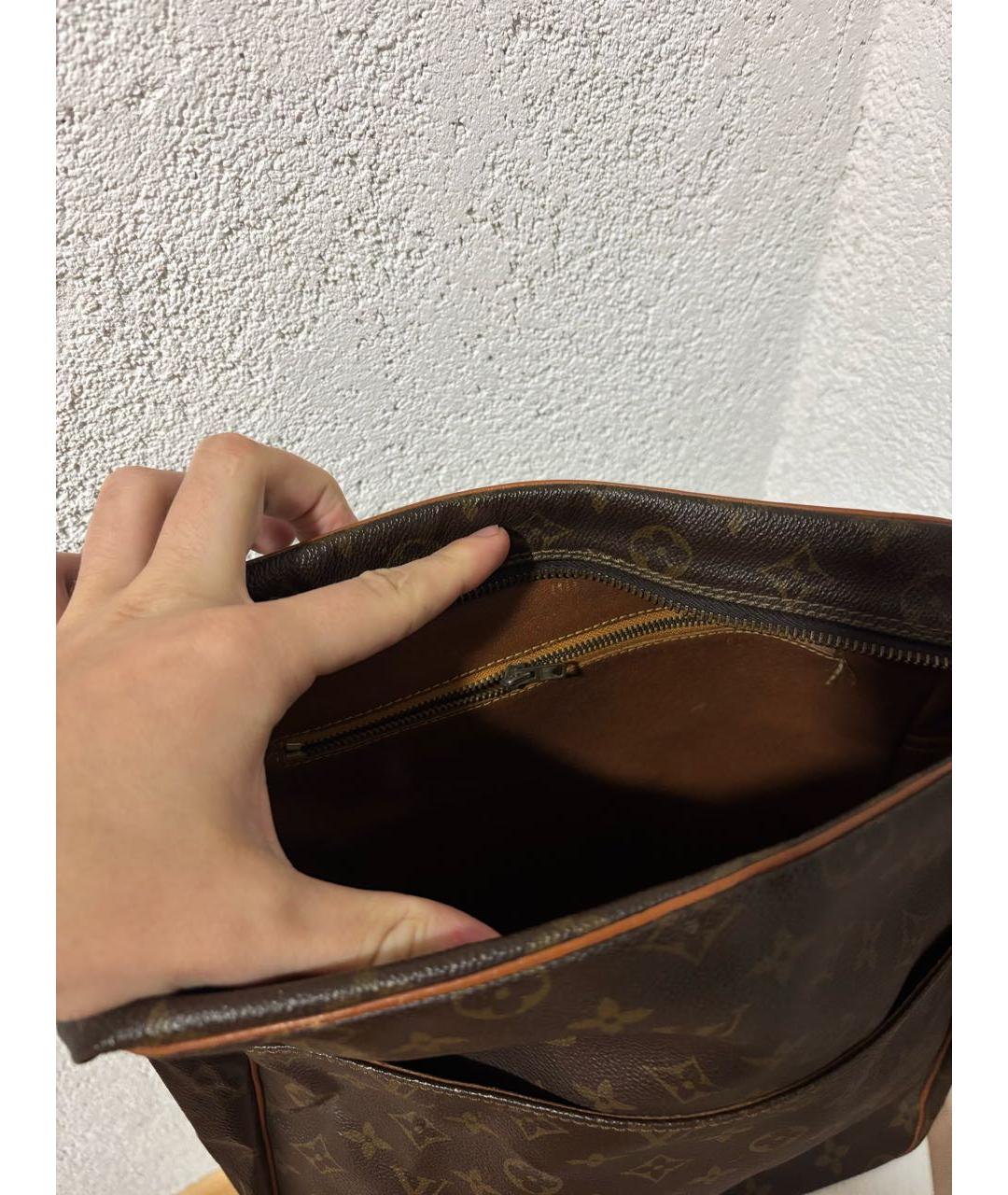 LOUIS VUITTON Коричневая кожаная барсетка, фото 4