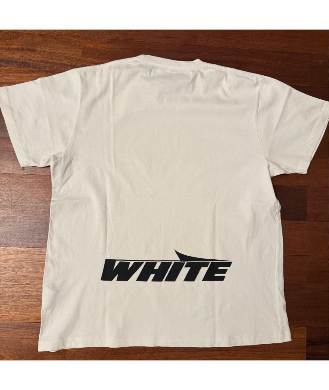 OFF-WHITE Белая хлопковая футболка, фото 2