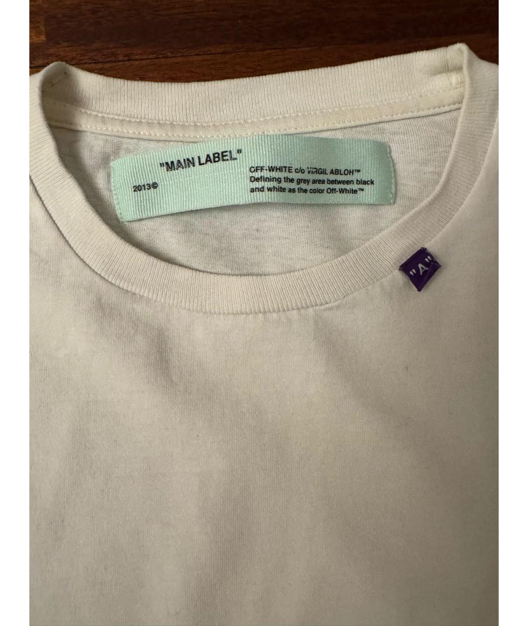 OFF-WHITE Белая хлопковая футболка, фото 3