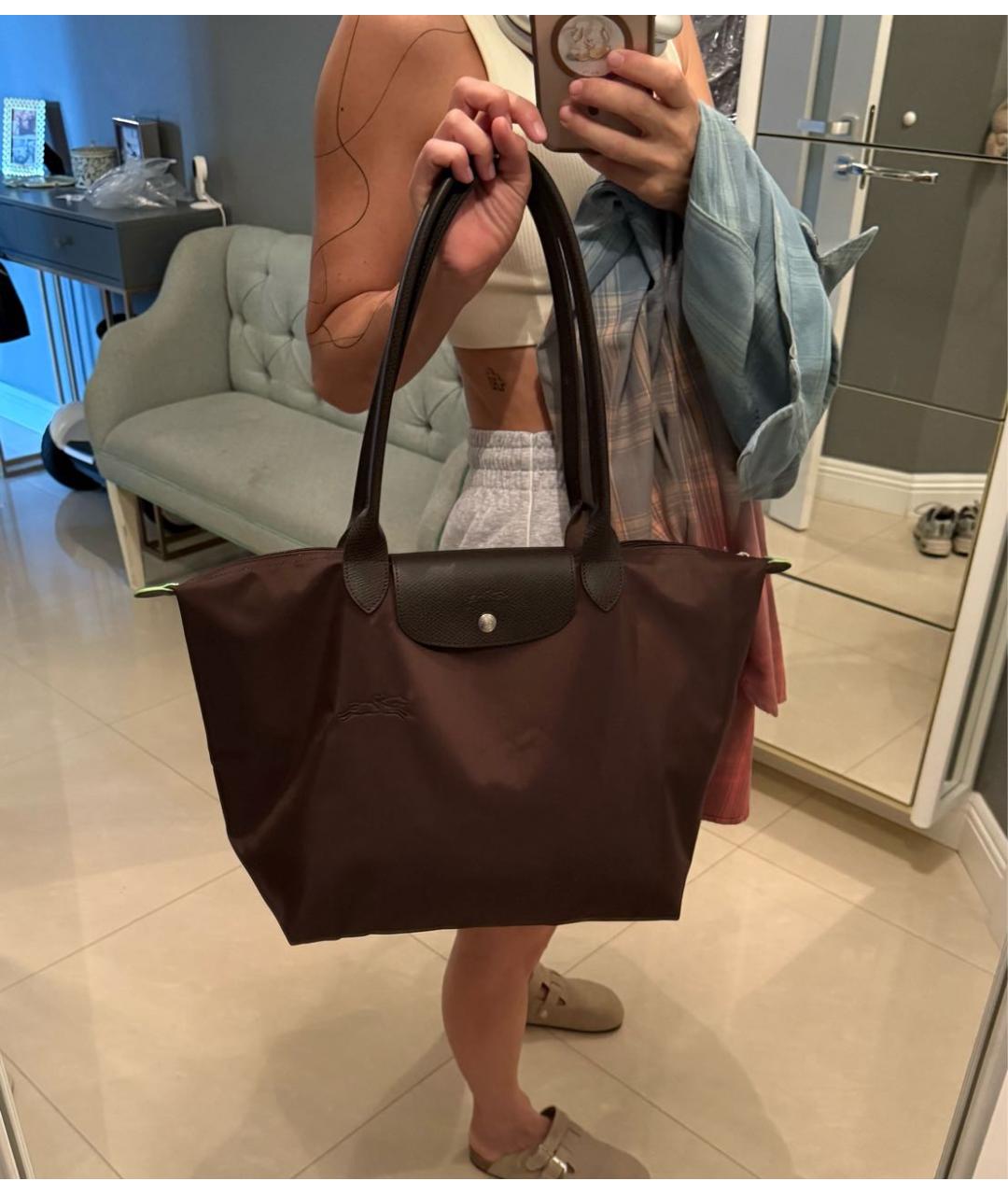 LONGCHAMP Коричневая сумка тоут, фото 3