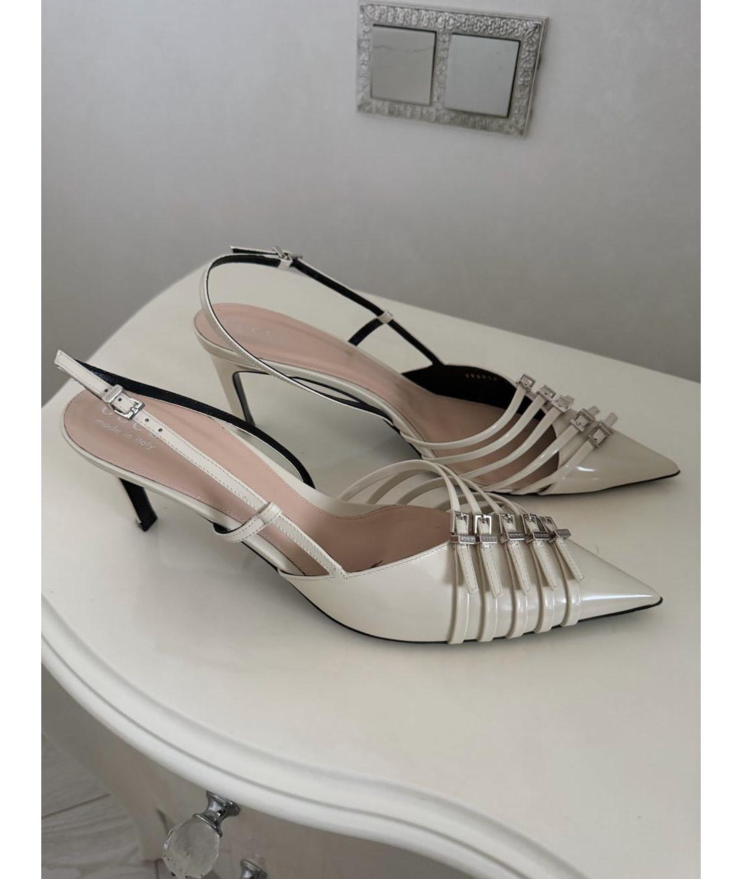 GUCCI Белые кожаные туфли, фото 7