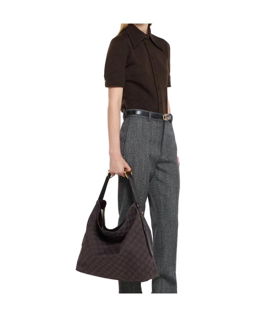 GUCCI Коричневая кожаная сумка с короткими ручками, фото 3