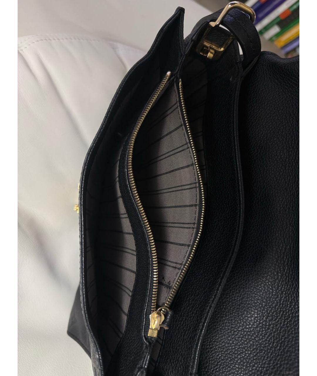 LOUIS VUITTON Черная кожаная сумка через плечо, фото 4