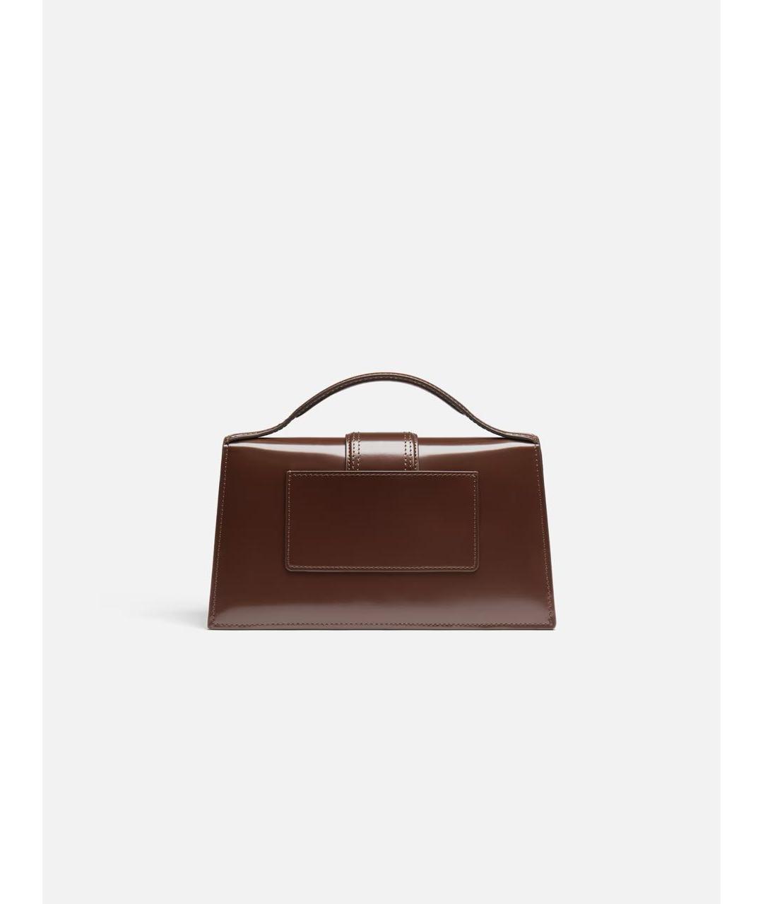 JACQUEMUS Коричневая сумка через плечо из лакированной кожи, фото 3