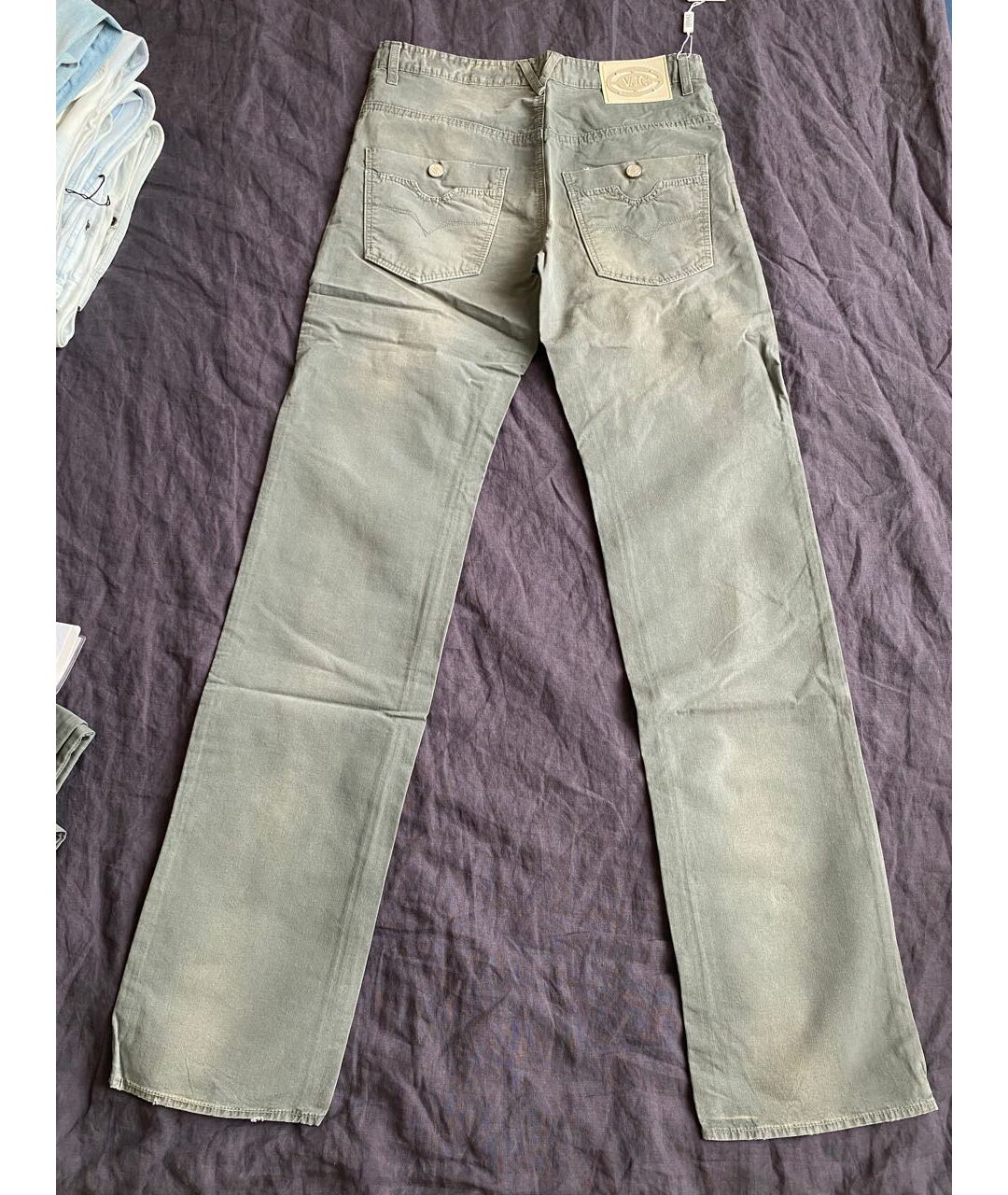 VERSACE JEANS COUTURE Серые хлопковые прямые джинсы, фото 2