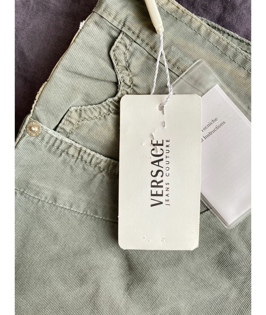 VERSACE JEANS COUTURE Серые хлопковые прямые джинсы, фото 3