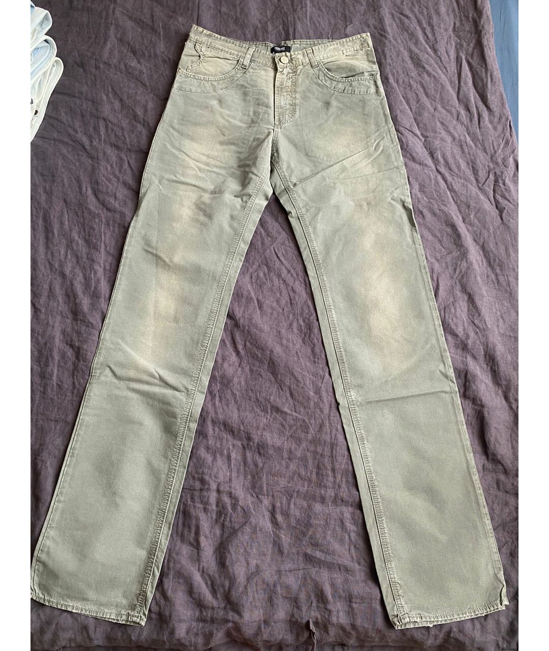 VERSACE JEANS COUTURE Серые хлопковые прямые джинсы, фото 9