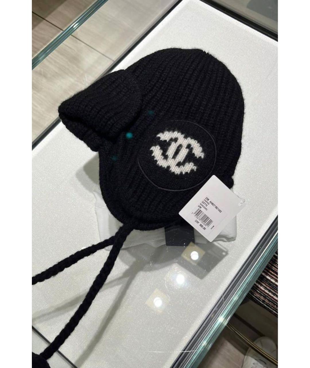 CHANEL Черная кашемировая шапка, фото 2
