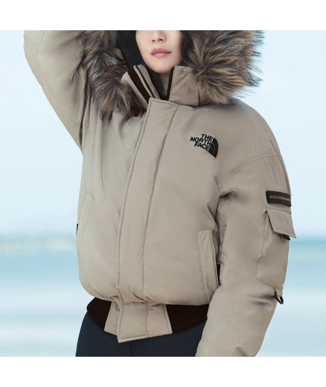 THE NORTH FACE Бежевый пуховик, фото 4