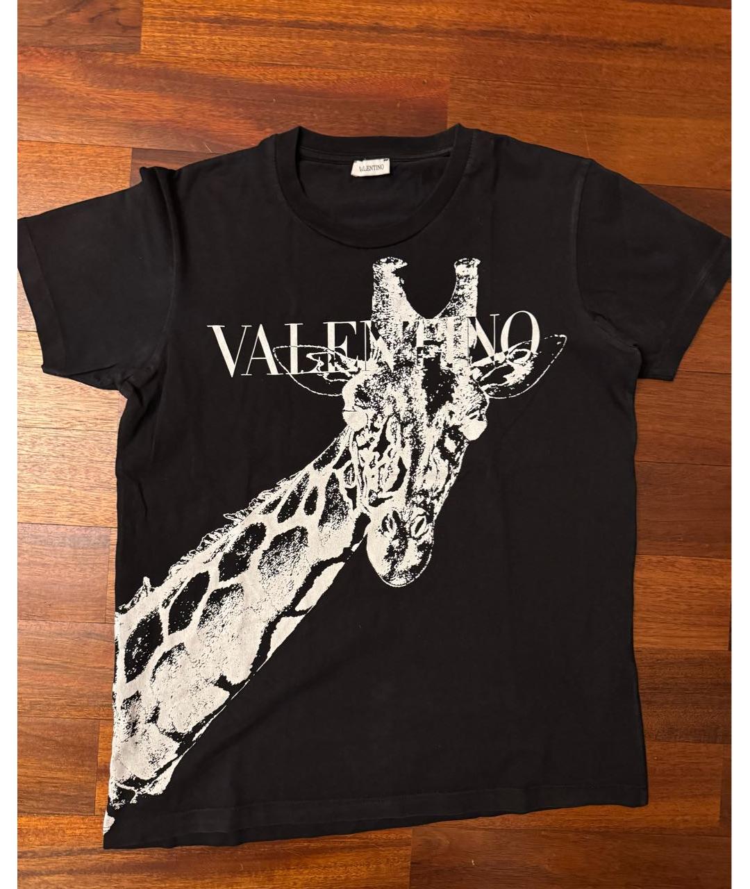 VALENTINO Черная хлопковая футболка, фото 4
