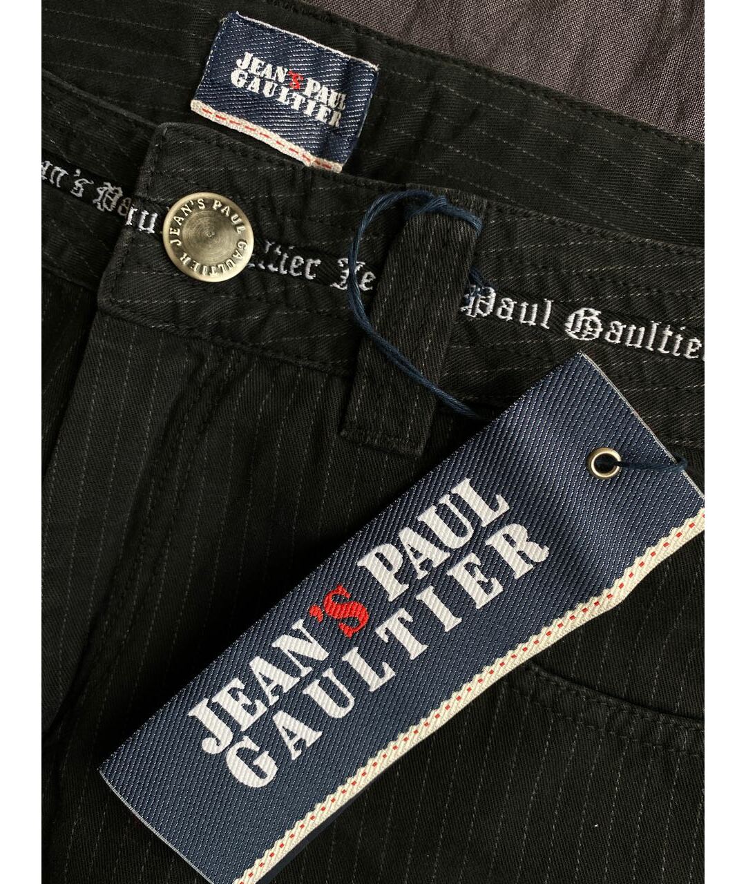 JEAN PAUL GAULTIER Черные хлопковые прямые джинсы, фото 3