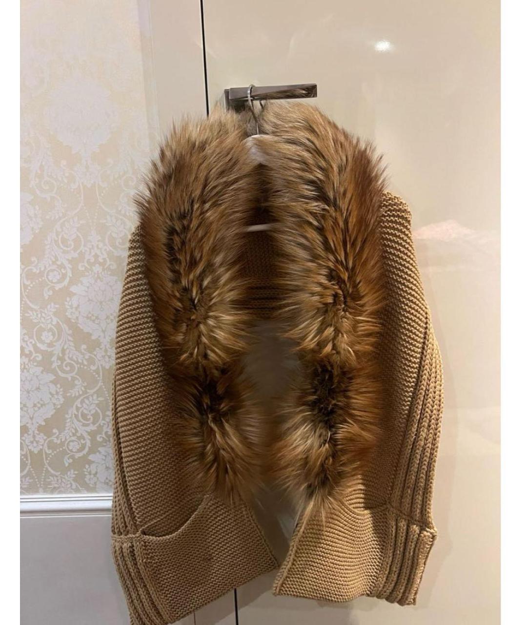 GUCCI Бежевый шерстяной шарф, фото 8