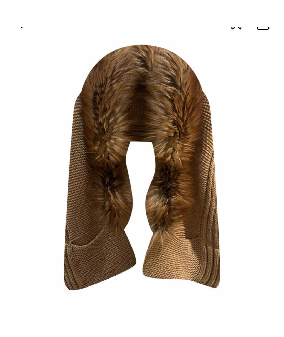 GUCCI Бежевый шерстяной шарф, фото 9