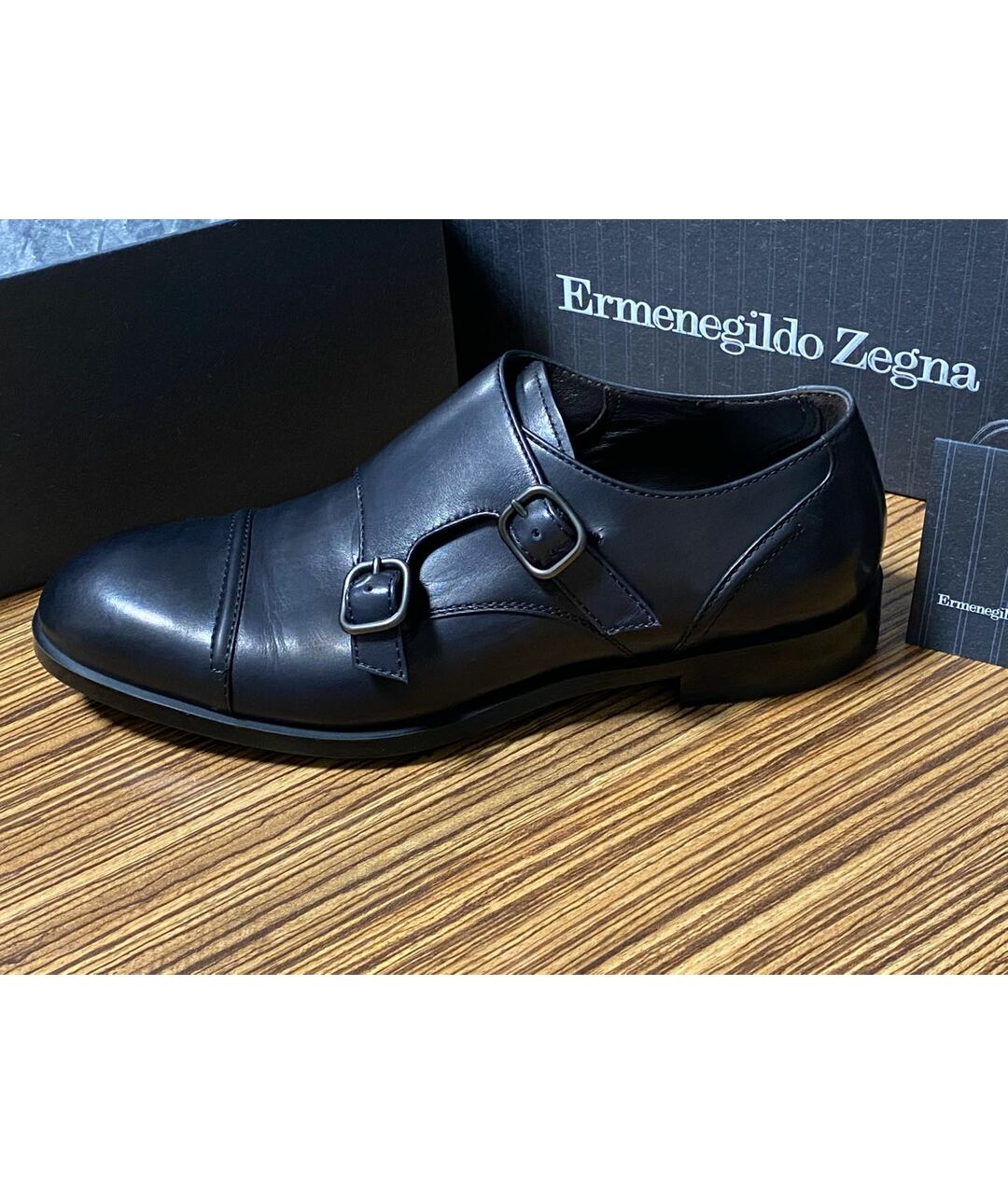 ERMENEGILDO ZEGNA Черные кожаные туфли, фото 9