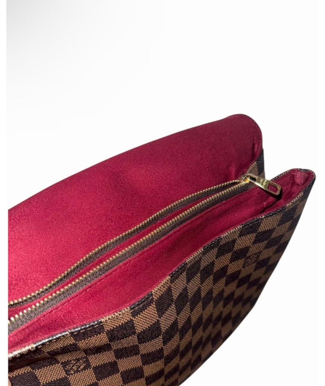 LOUIS VUITTON Коричневая кожаная сумка с короткими ручками, фото 3
