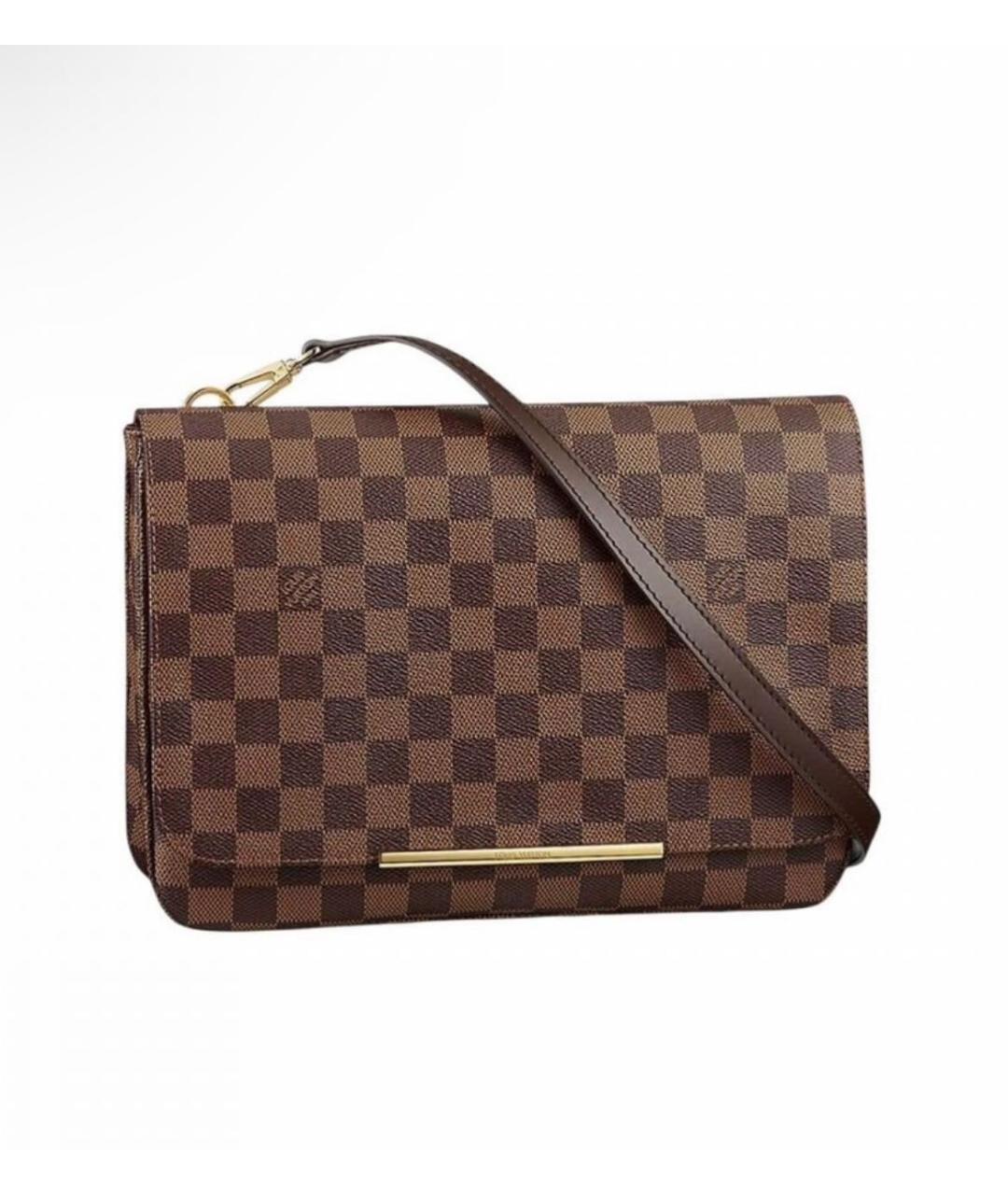 LOUIS VUITTON Коричневая кожаная сумка с короткими ручками, фото 1