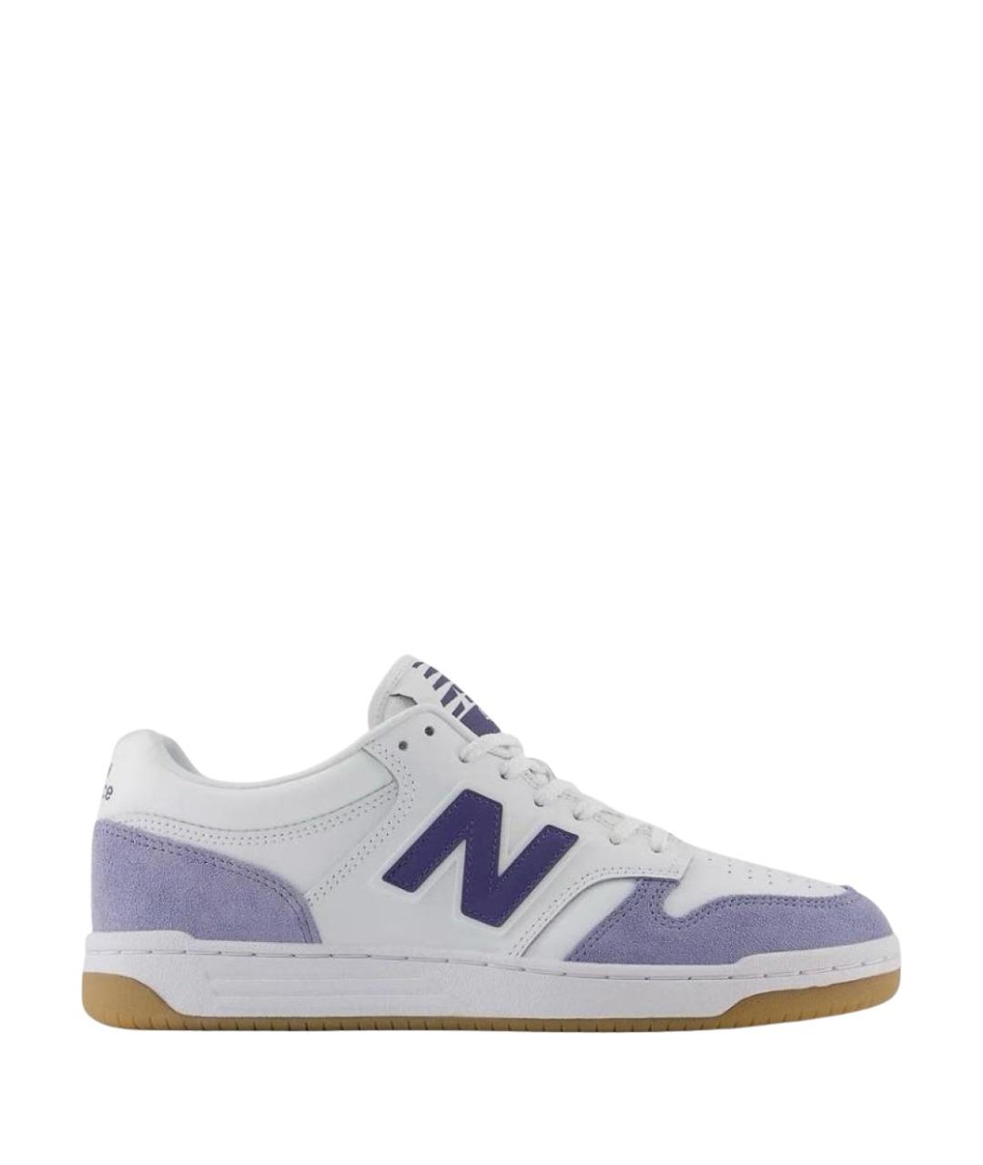 NEW BALANCE Фиолетовые кожаные низкие кроссовки / кеды, фото 1