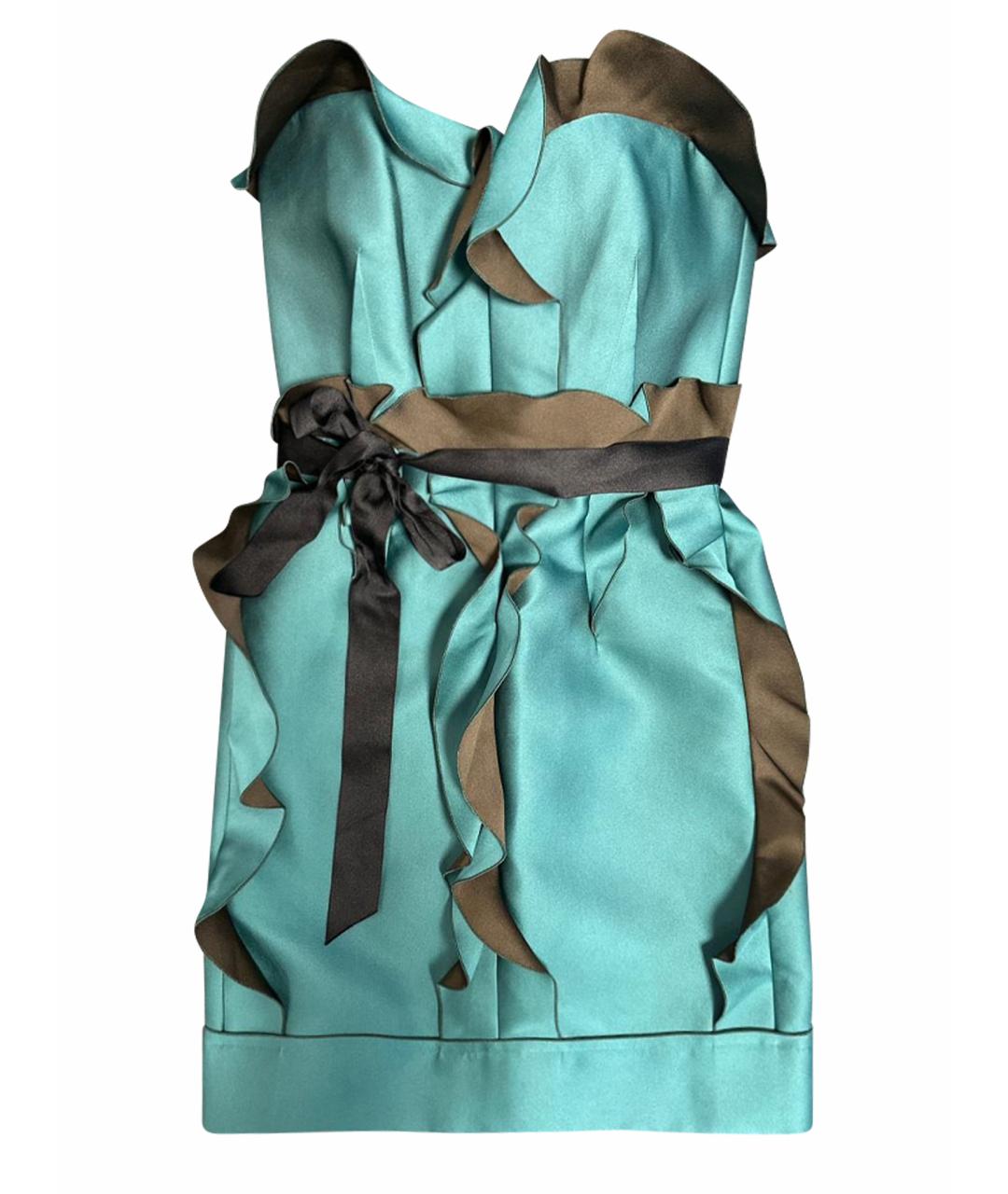 LANVIN Зеленые полиэстеровое коктейльное платье, фото 1